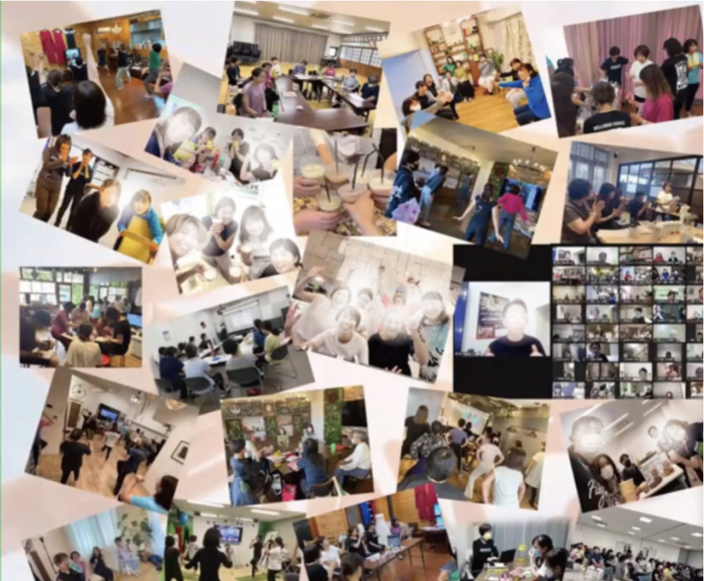 オンラインで一緒にトレーニングしている男女のイメージ